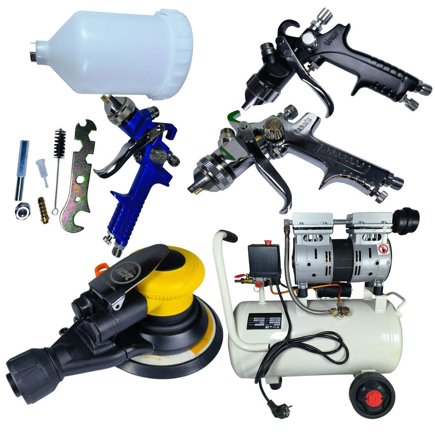 COMPRESSOR AND SPRAY GUN