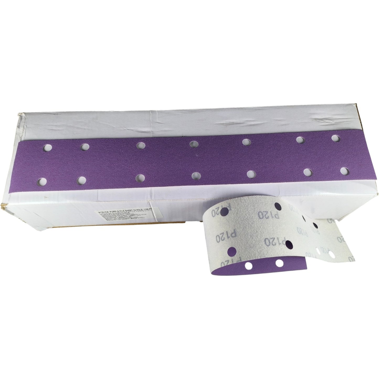 Purple Sanding BLOCK PAPER – 70mm x 25m, 14-Hole, Velcro ( pack of 100 )