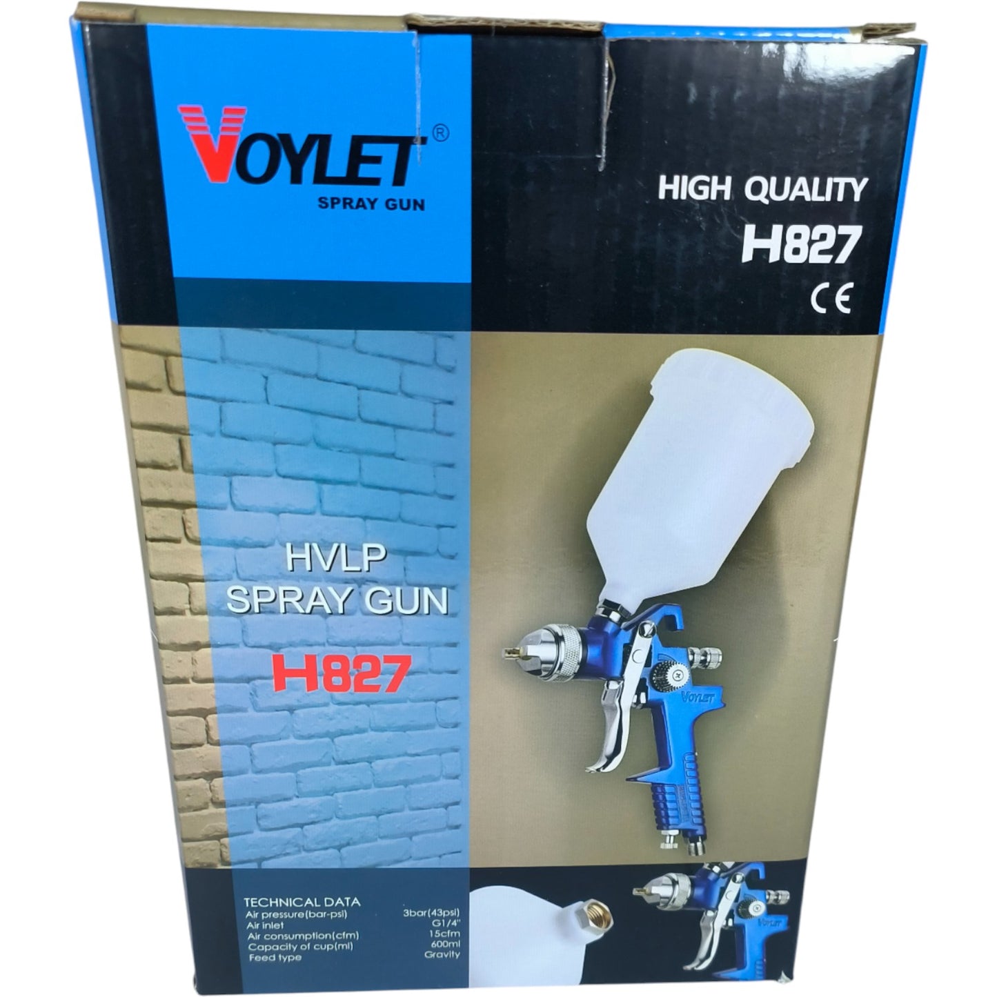 Voylet H827 HVLP Spray Gun 600ml with Accessories – 1.4mm Nozzle, High Quality for Car Paint & Finishing