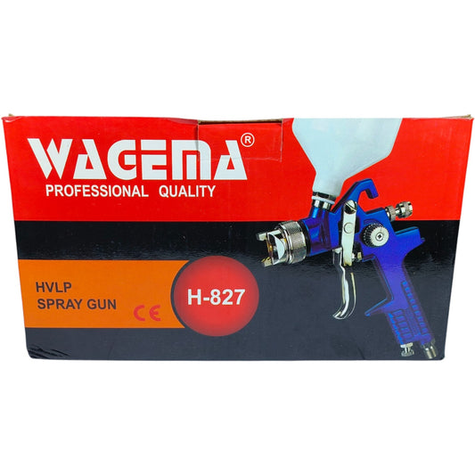 Wagema H-827 HVLP Professional Gravity Feed Spray Gun – 600ml, 1.4mm/1.3mm Nozzle for Car, Furniture & Industrial Paint