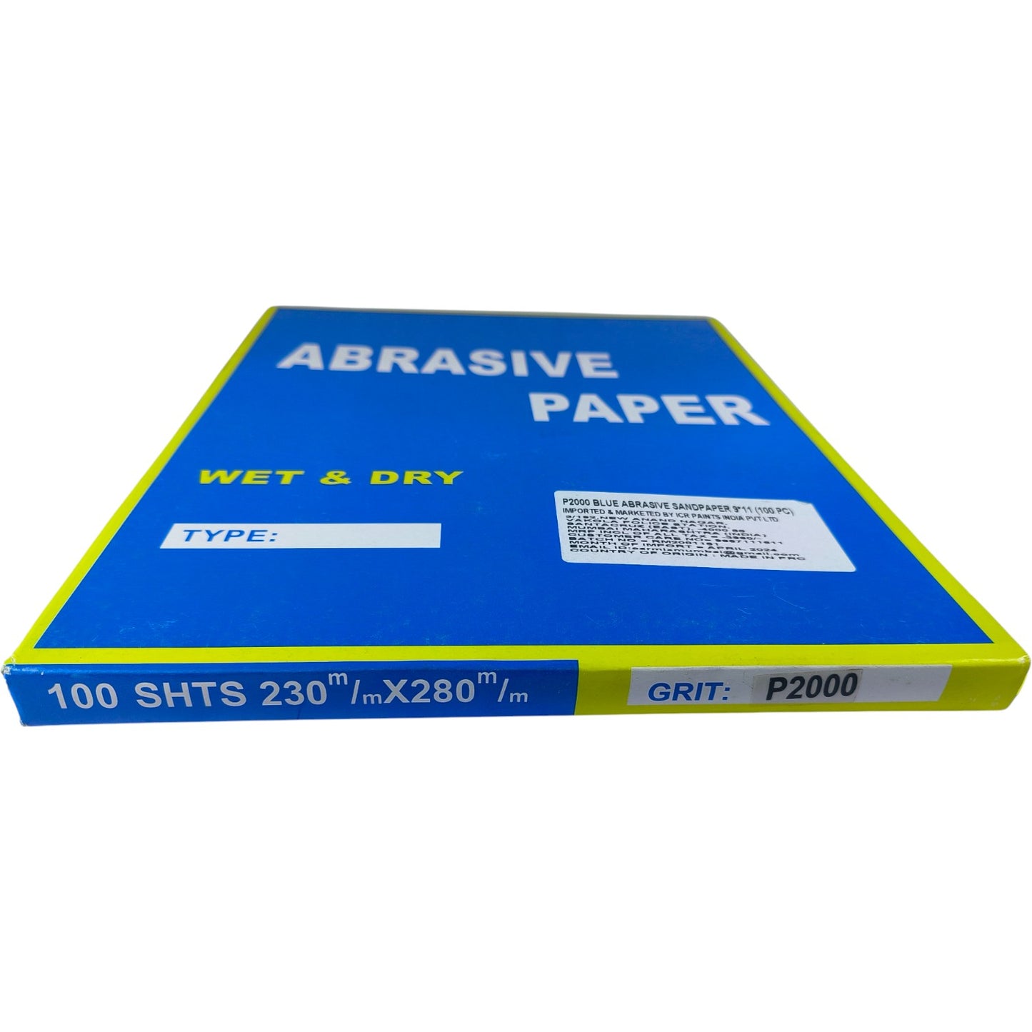 Blue Abrasive Sandpaper – Wet & Dry, 230mm x 280mm, Pack of 100 Sheets