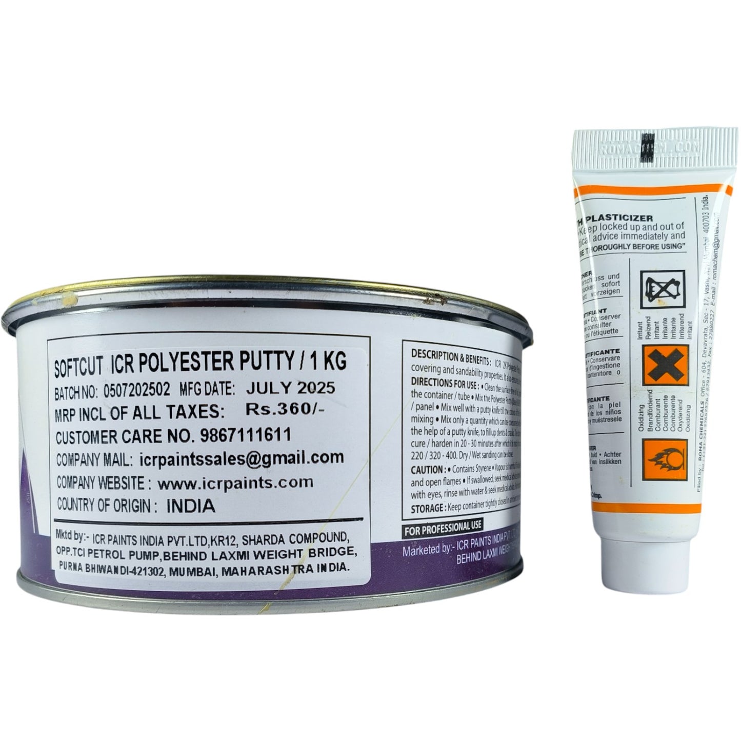 ICR 2K Polyester Putty with Hardener – Automotive Body Filler (1KG)
