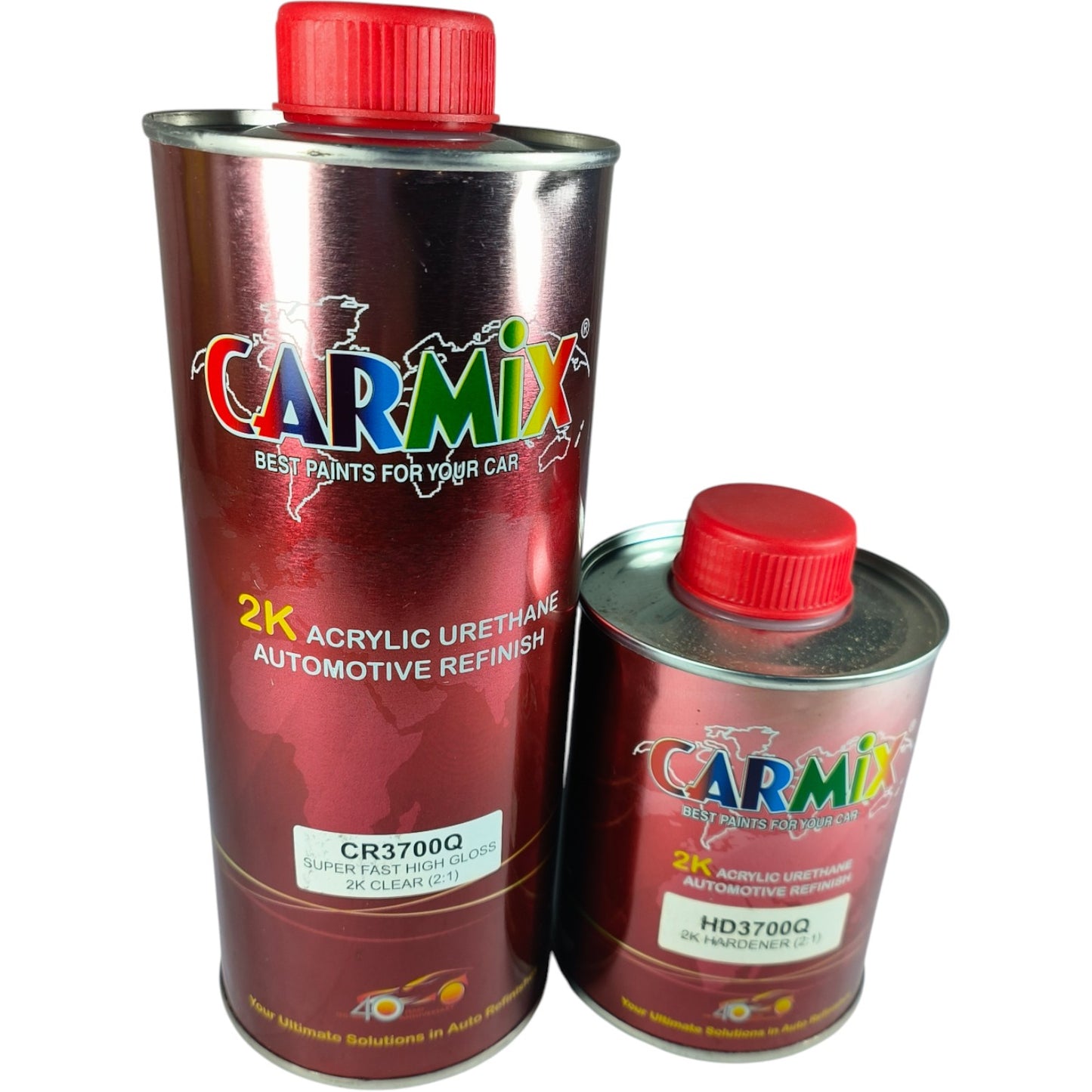 Carmix CR3700Q 2K Acrylic Urethane Clear Coat Kit (Super Fast High Gloss Clear + HD3700Q Hardener, 2:1 Mix)