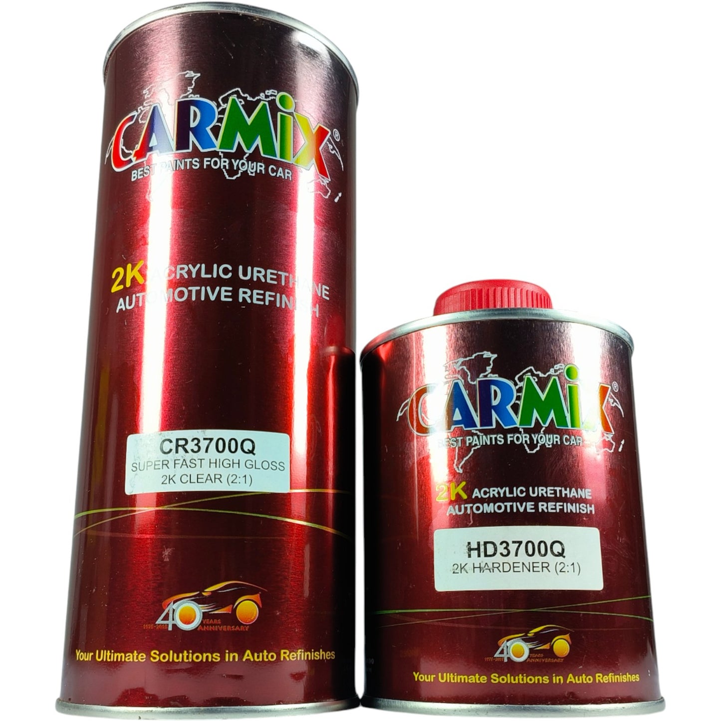 Carmix CR3700Q 2K Acrylic Urethane Clear Coat Kit (Super Fast High Gloss Clear + HD3700Q Hardener, 2:1 Mix)