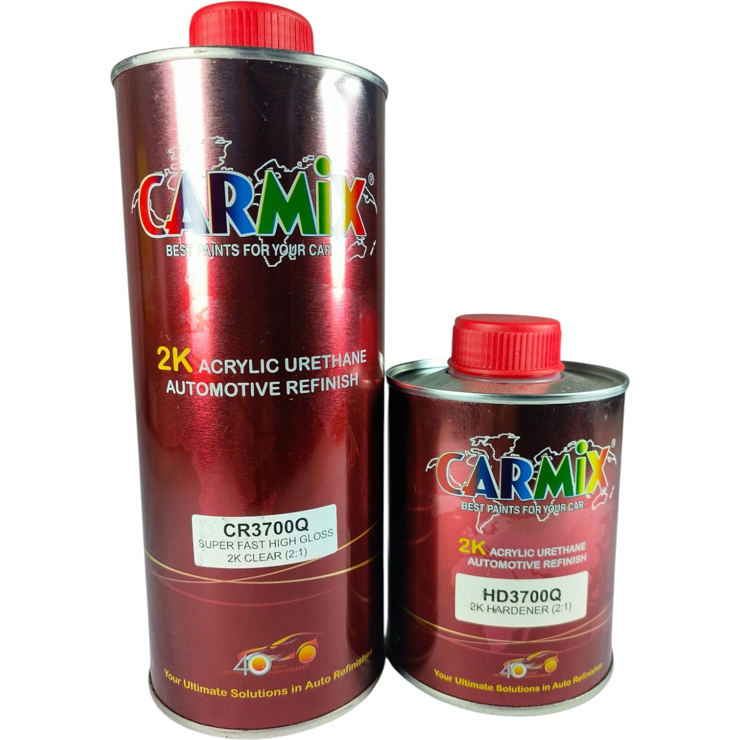 Carmix CR3700Q 2K Acrylic Urethane Clear Coat Kit (Super Fast High Gloss Clear + HD3700Q Hardener, 2:1 Mix)