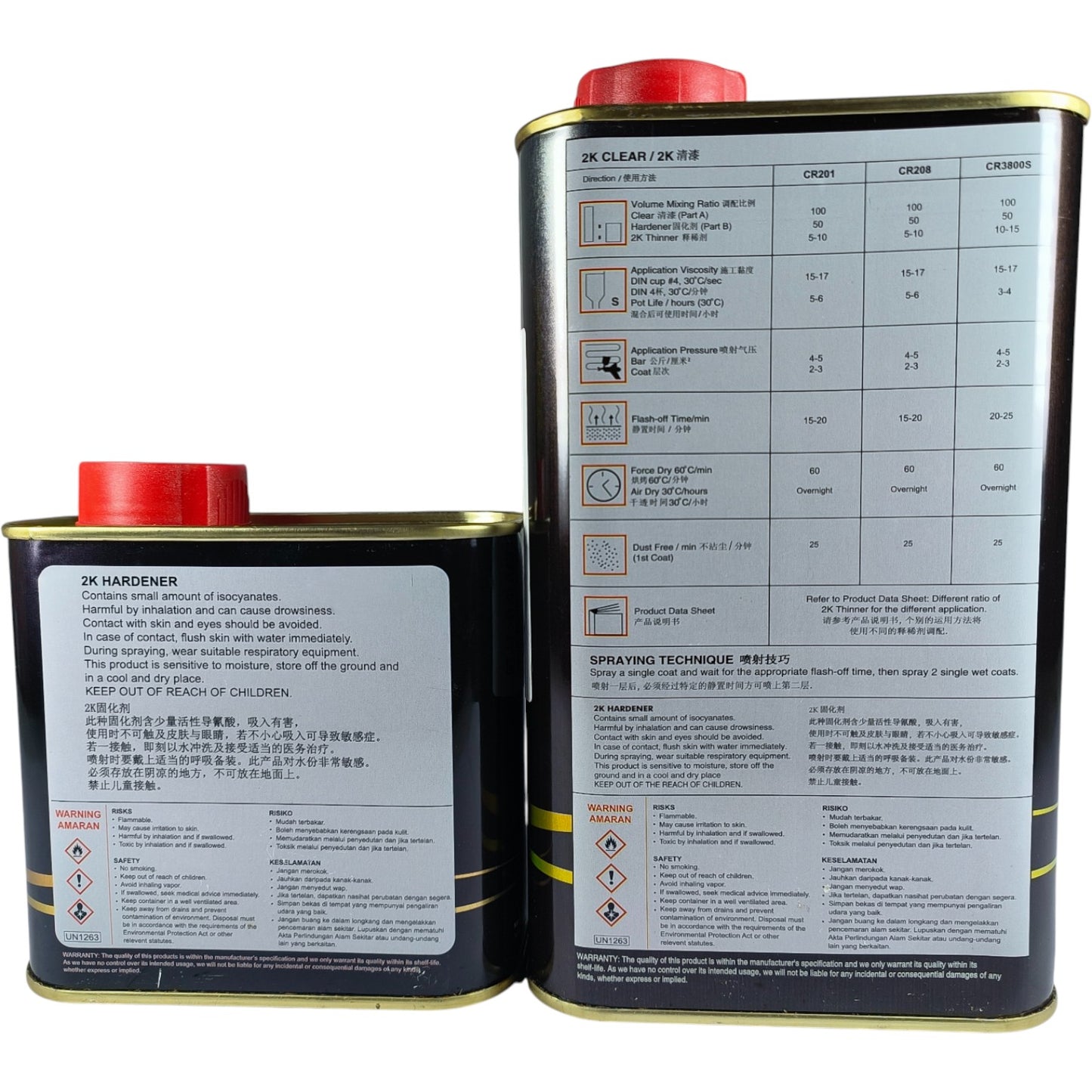 Carmix CR3900 2K Super HS Clear Coat Kit with HS 2K Hardener (2:1 Acrylic Urethane)