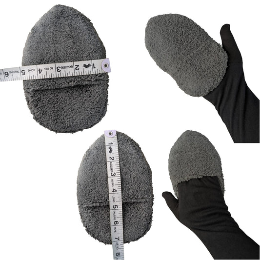 Ashu Pads Microfiber Reusable Round Polishing Pad Set – 400 GSM Ultra-Soft Applicator Pads with Finger Pocket | Multipurpose Car, Bike & Glass Cleaning (Grey)