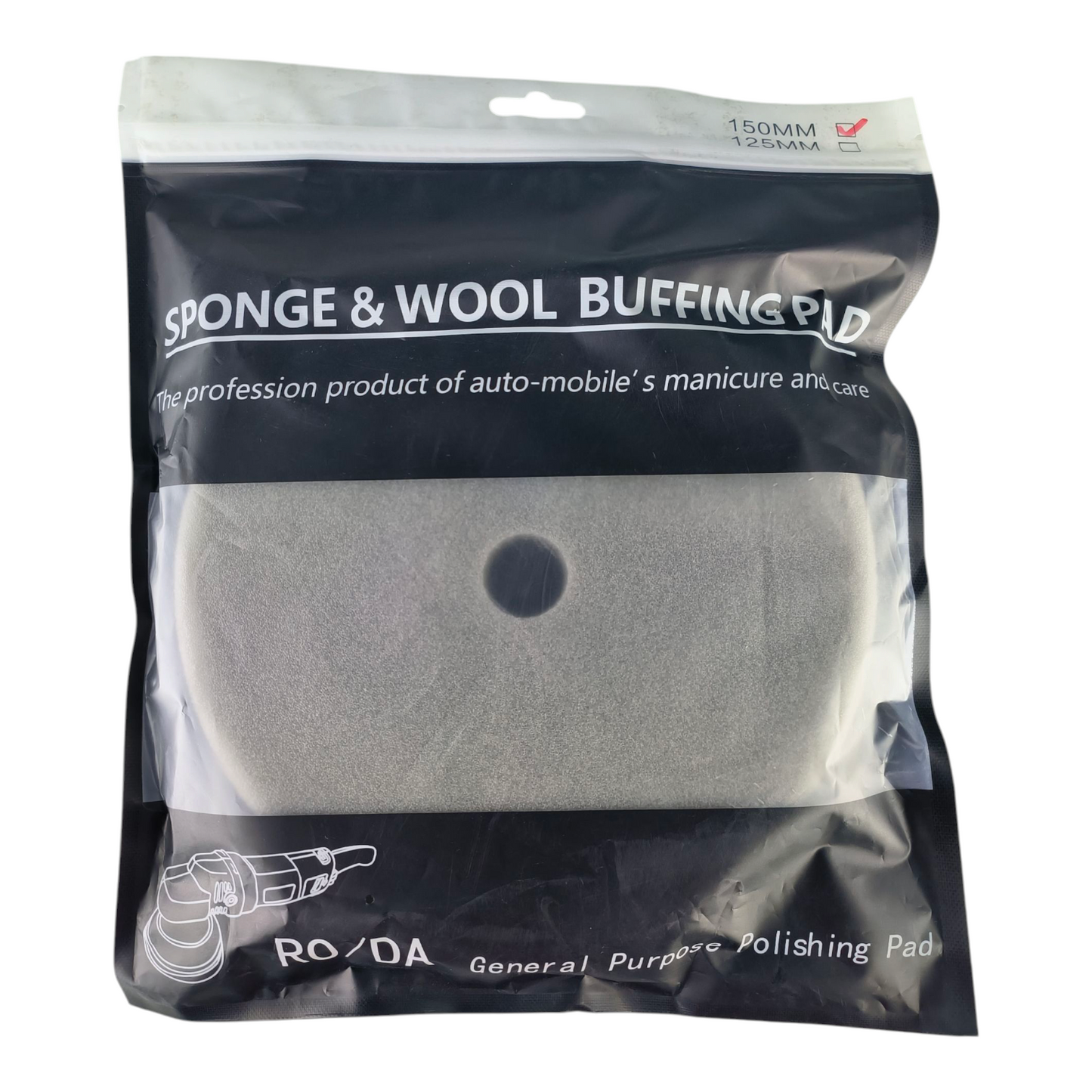 ( 150mm 6 inch ) Gray Foam Buffing Pad β Hook & Loop Polishing Pad for Car Detailing