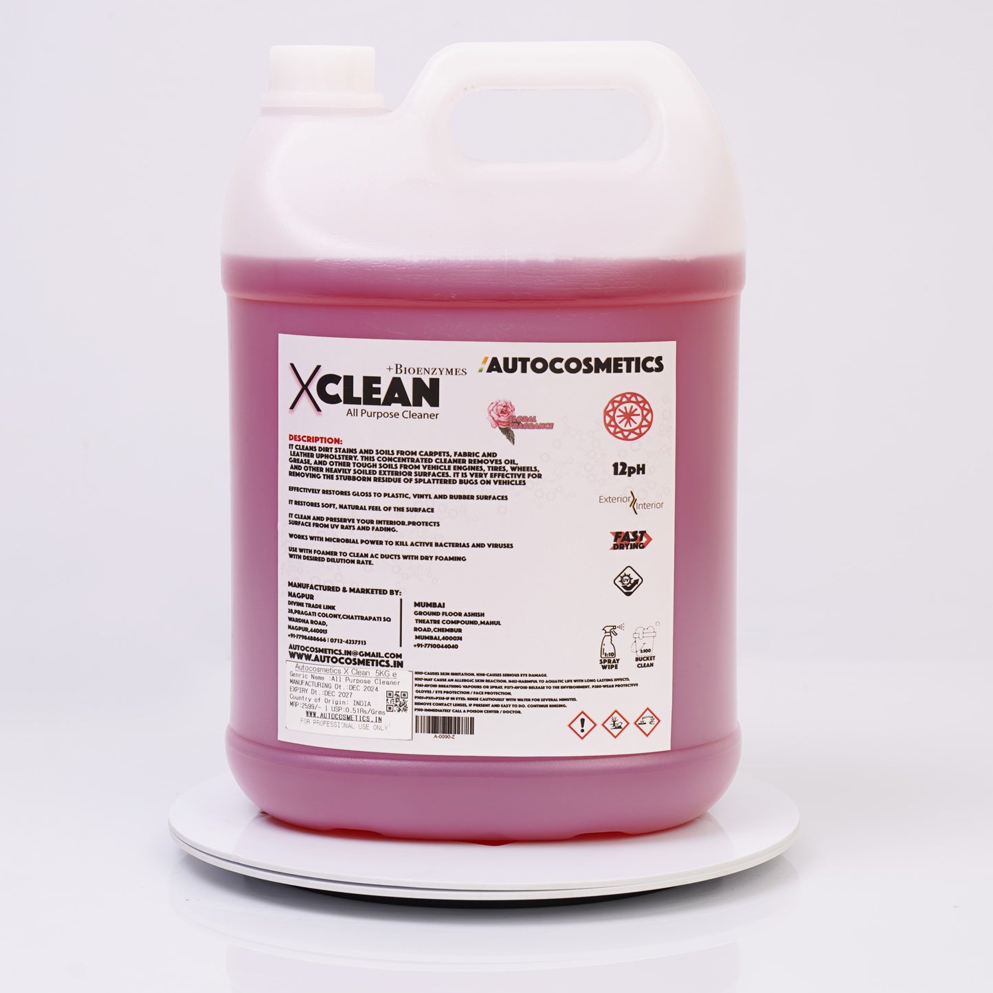 XCLEAN All Purpose Cleaner 5KG – Heavy Duty Bio-Enzyme APC for Interior & Exterior Cleaning