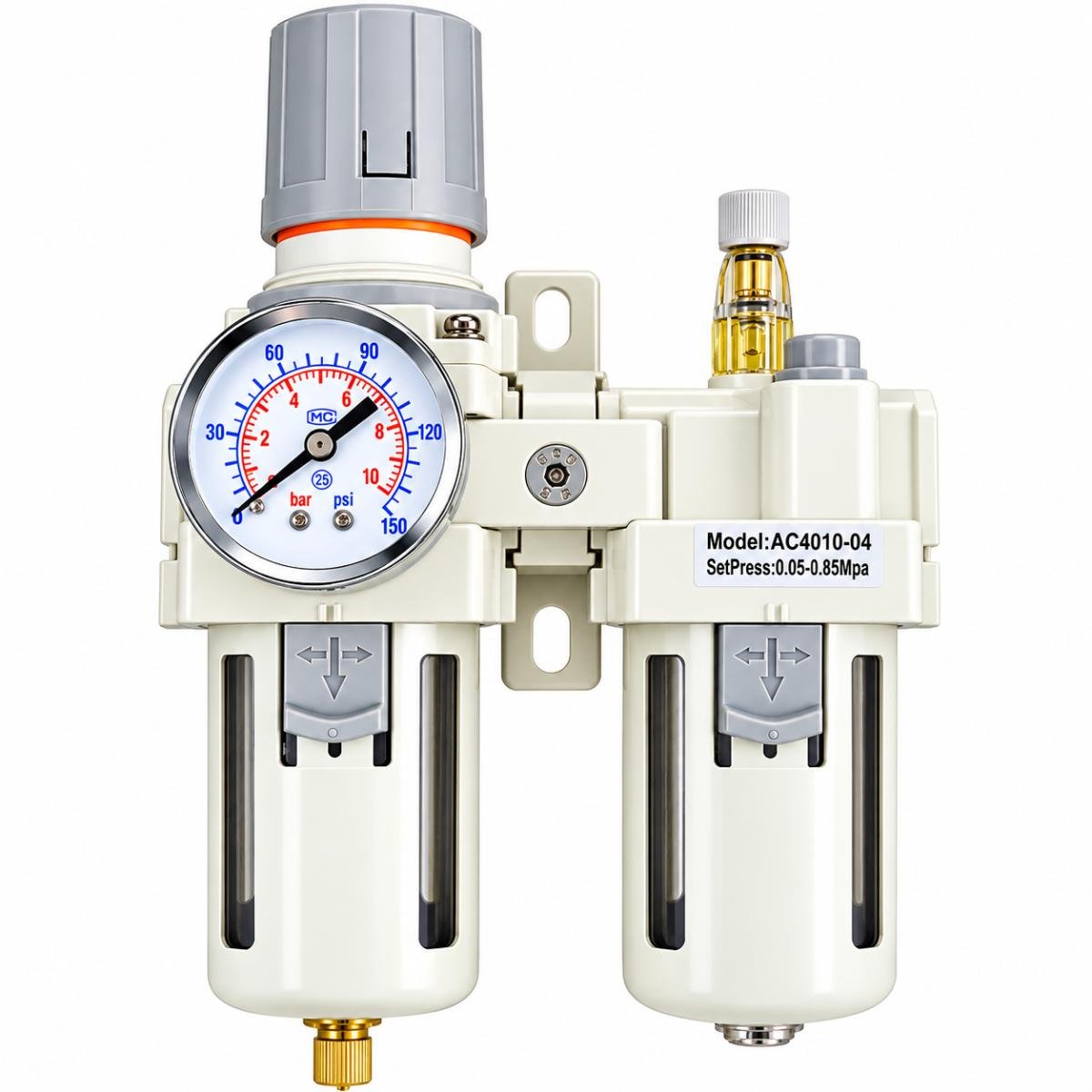 AC-4010 Air Filter Regulator & Lubricator Unit – Pneumatic Air Preparation System