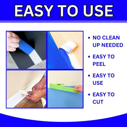 ASHU PADS Masking Tape - 33 Meter Length 24MM / 1" Inch - 6 Rolls Per Pack - Easy Tear Tape, Best for Carpenter, Labelling, Painting and leaves no residue after a peel.