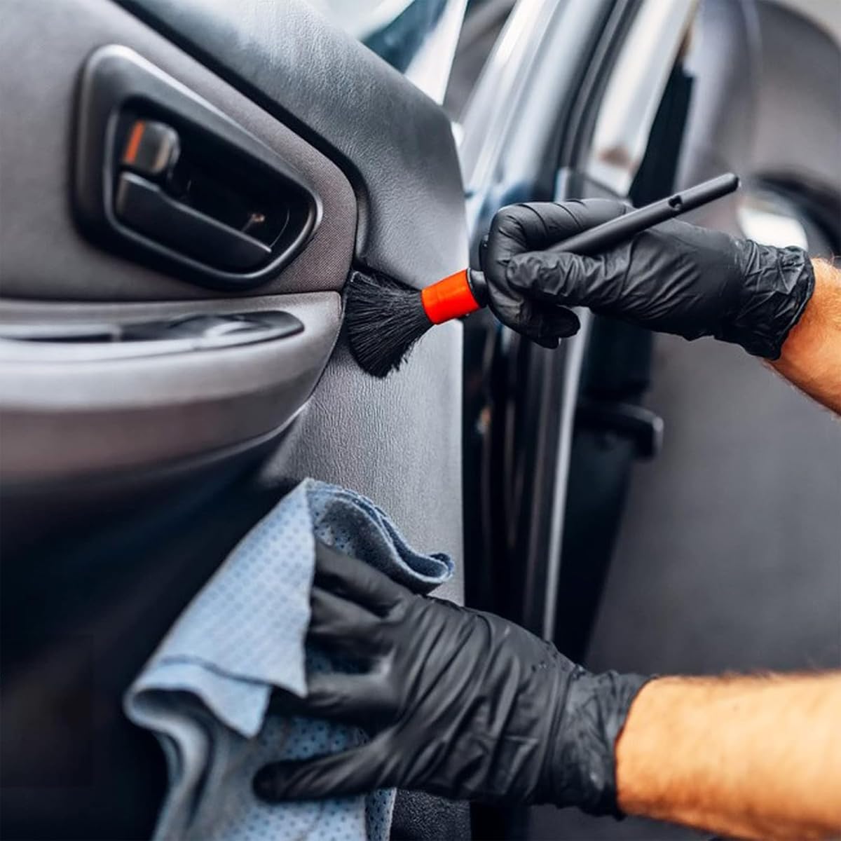 Autocosmetics Car Detailing Brush Set – 5 Sizes  (sizes 10, 12, 14, 16, 18)  for Interior & Exterior Cleaning