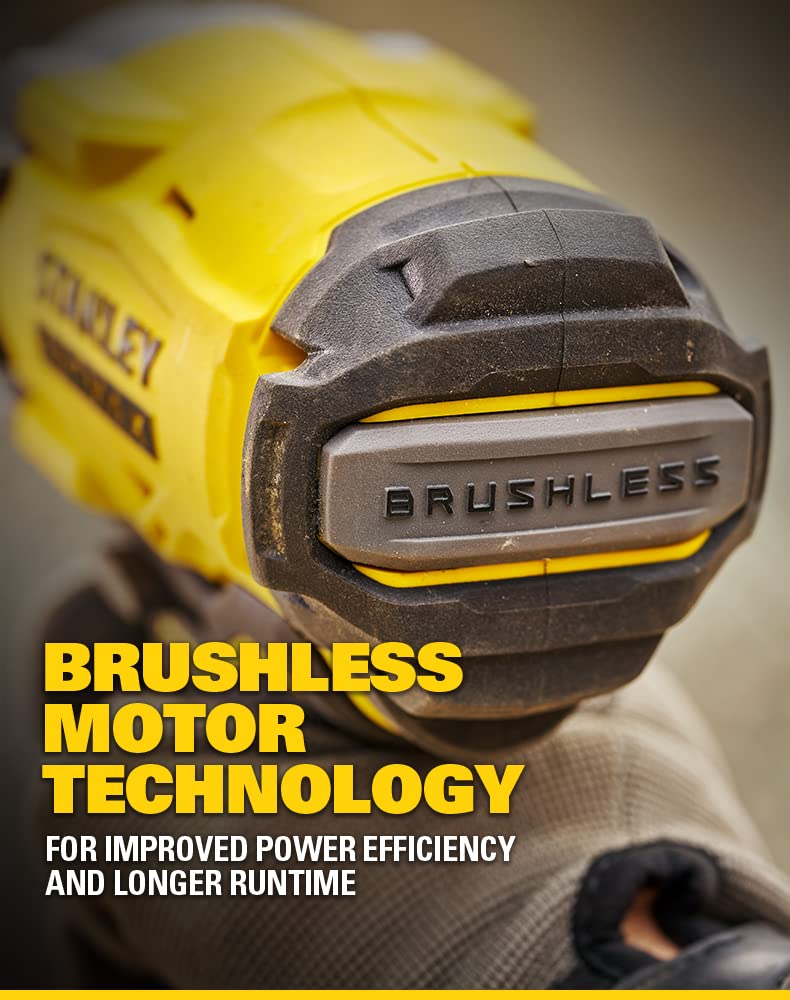 STANLEY FATMAX SBW920M2K-B1 20V 4.0Ah 1/2" Cordless Brushless Impact Wrench With 2x4.0Ah Li-ion Batteries &amp; 1pc Charger