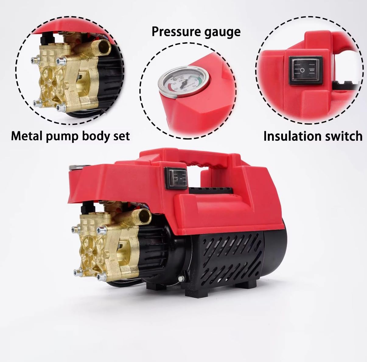 AGE TECH Mini Force 1 High Pressure Washer 1950W – 130 Bar Portable Car Washer Machine 220V | 10 L/min | 2800 RPM