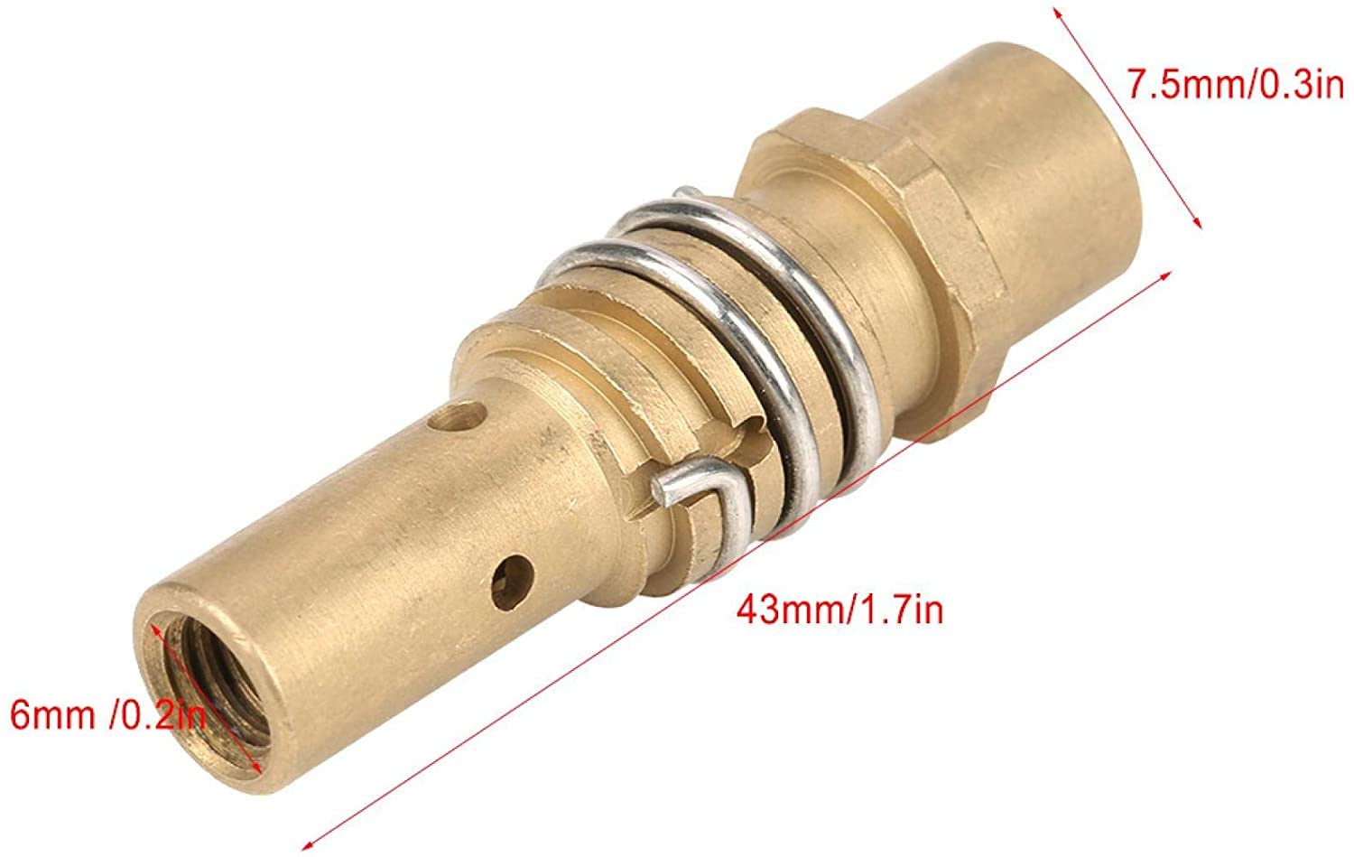 Ashu Pads 15AK MIG Welding Tip Holder Pack of 5 – Brass Contact Tip Holder for CO2 Gas Shielded Torch Gun – Durable 15AK Welding Consumables