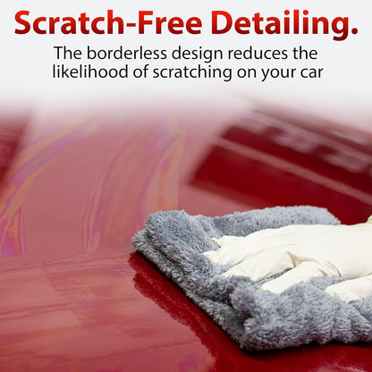 ASHU PADS  Microfiber Cloth for Car - Ultra Soft - Edgless & Dual Sided Microfiber Cloth - Lint & Streak Free Car Cleaning Cloth - Multipurpose Car Wash Cloth- Coral Fleece -(3pcs, 40x40 cm)(550 GSM)