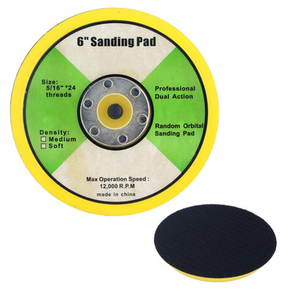 6" Professional Dual Action Sanding Pad – Random Orbital, 6 Hole, Medium Density