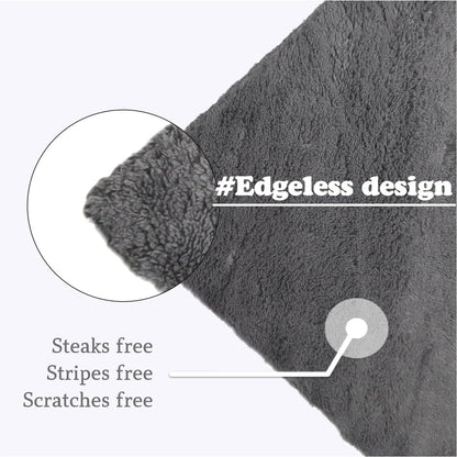 ASHU PADS  Microfiber Cloth for Car - Ultra Soft - Edgless & Dual Sided Microfiber Cloth - Lint & Streak Free Car Cleaning Cloth - Multipurpose Car Wash Cloth- Coral Fleece -(3pcs, 40x40 cm)(550 GSM)