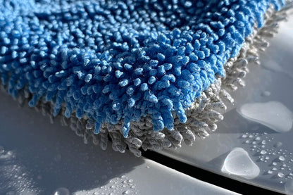 ASHU PADS Microfiber Cloth for Car, Dual Sided Car Cleaning Cloth, Twisted Loop - Edgeless - Thick Plush Microfiber Cloth, Lint-Free for Quick Drying, 1200 GSM (60cm x 40cm) 1pc, Color: Grey-Blue