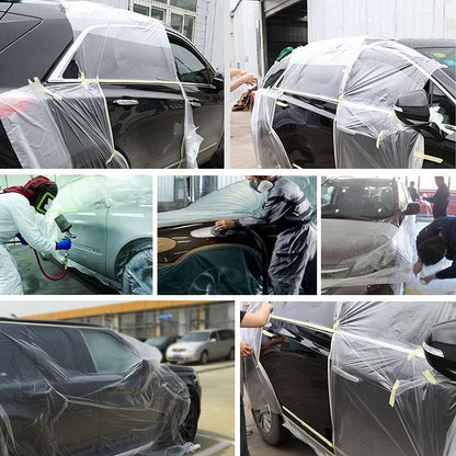 Premium Automotive Masking Film – Static Cling Dustproof Plastic Sheet Roll for Painting, Car Covers, Home Renovation