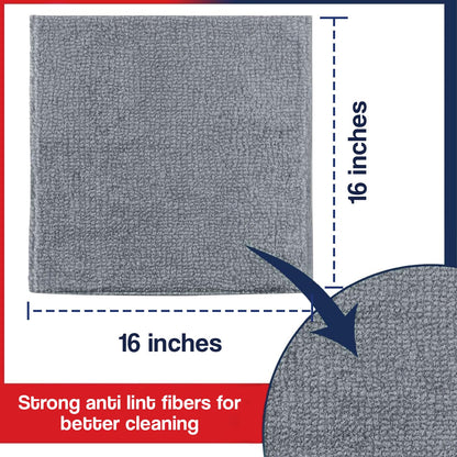 ASHU PADS Microfibre Cloth for Cleaning | 350 GSM Thick Lint & Streak-Free Multipurpose and Reusable Cloth | High Water Absorption and Retention for Effortless Cleaning (Pack of 4, 40x40cm 350 GSM)