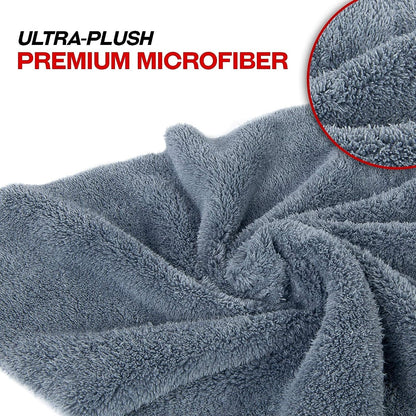 ASHU PADS  Microfiber Cloth for Car - Ultra Soft - Edgless & Dual Sided Microfiber Cloth - Lint & Streak Free Car Cleaning Cloth - Multipurpose Car Wash Cloth- Coral Fleece -(3pcs, 40x40 cm)(550 GSM)