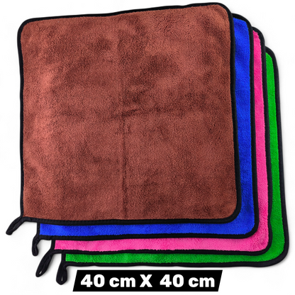 ASHU PADS Ultra Absorbent 600 GSM Microfiber Towel 40X40 for Car Cleaning Scratch Free, Lint Free, Super Soft, and Durable (Pack of 3)