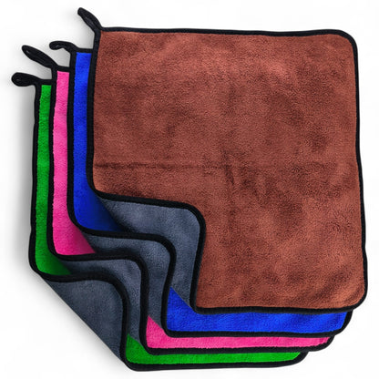 ASHU PADS Ultra Absorbent 600 GSM Microfiber Towel 40X40 for Car Cleaning Scratch Free, Lint Free, Super Soft, and Durable (Pack of 3)