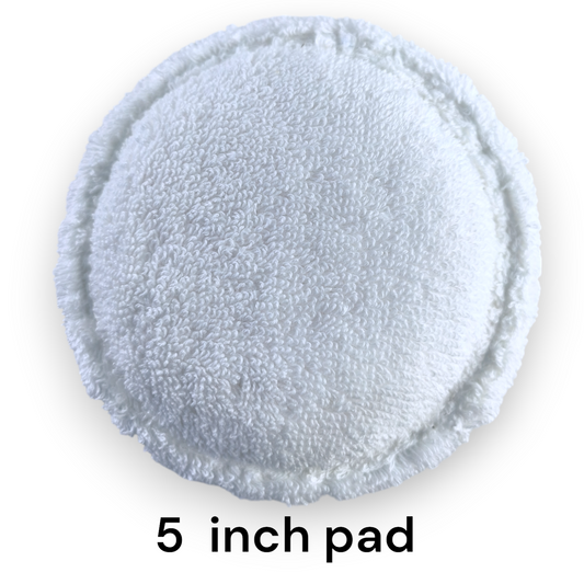 ASHU PADS 5 Inch 100% cotton microfiber Polishing & Buffing Pads – Pack of 10 (White)