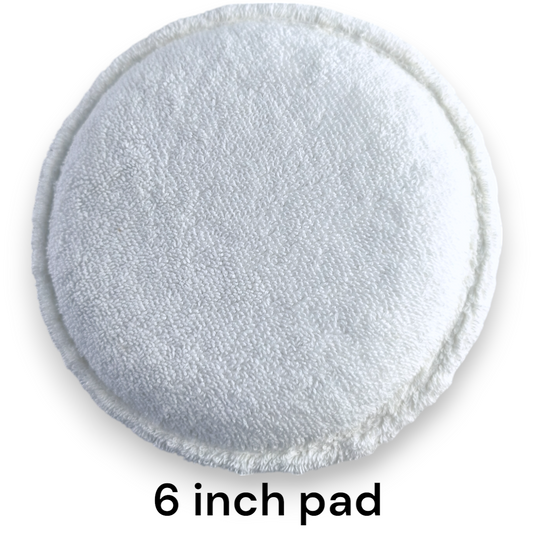 ASHU PADS 6 Inch 100% cotton microfiber Polishing & Buffing Pads – Pack of 10 (White)