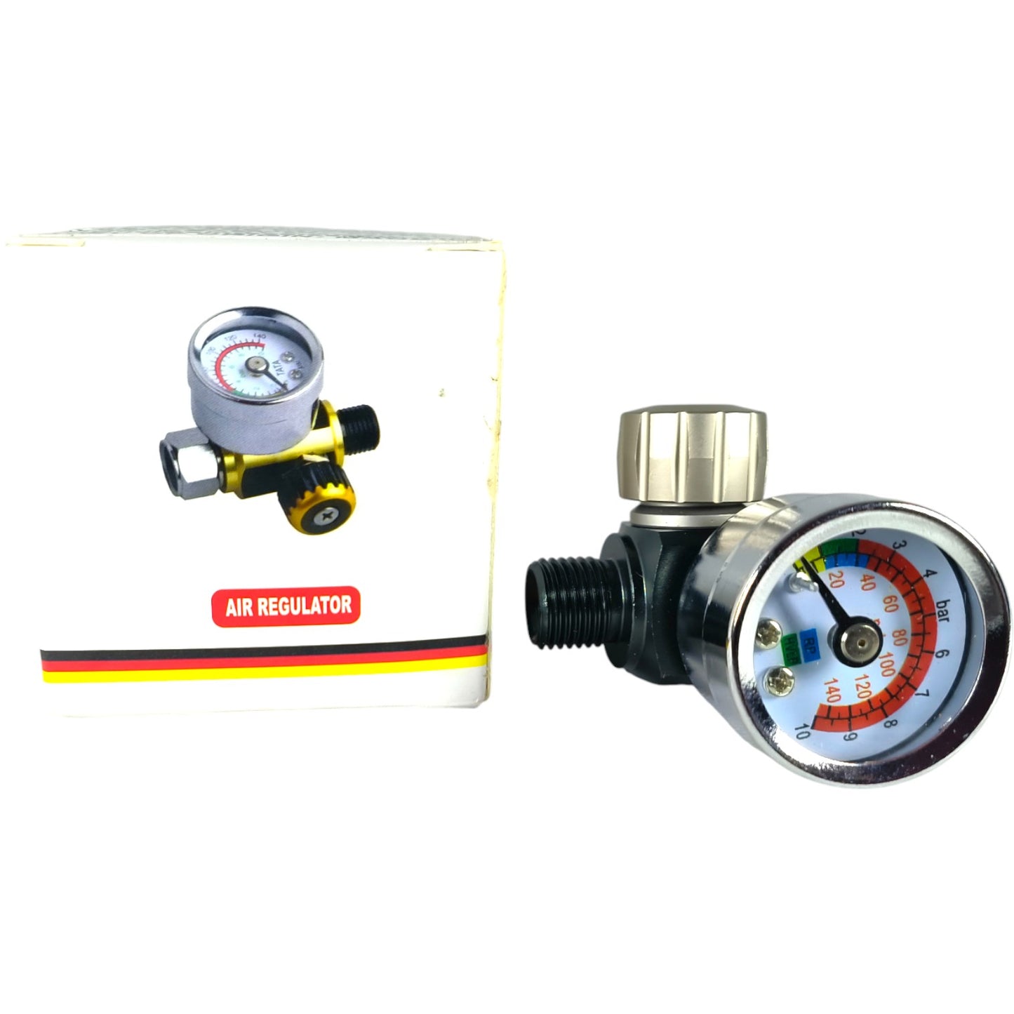Professional Air Regulator with Gauge – 1/4" Inlet & Outlet, Max 8 Bar (115 PSI)