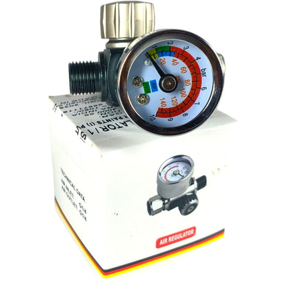 Professional Air Regulator with Gauge – 1/4" Inlet & Outlet, Max 8 Bar (115 PSI)
