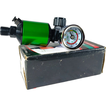 Mini Air Pressure Regulator Filter with Gauge – Spray Gun & Compressor Moisture Trap (Green)