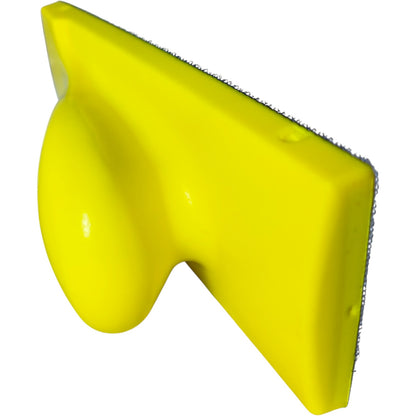 Heavy Duty Yellow Hand Sanding Block with Velcro Grip | Ergonomic Handle for Wood, Metal & Automotive ( 70MM X 198MM )