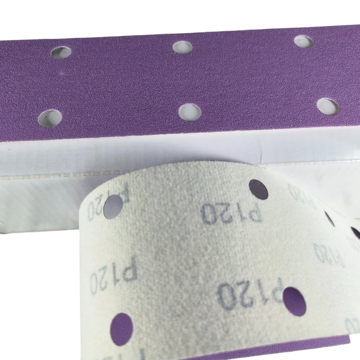 Purple Sanding BLOCK PAPER – 70mm x 25m, 14-Hole, Velcro ( pack of 100 )
