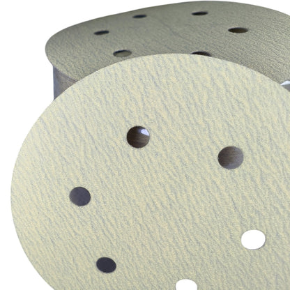 ICR Velcro Gold Sanding Discs –  Grit, 6” (150mm), Multi-hole, 100 Pcs Pack