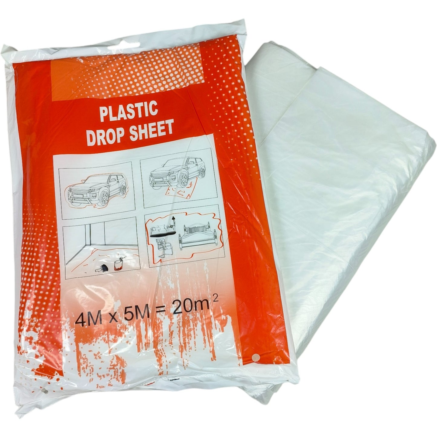 Premium Automotive Masking Film – Static Cling Dustproof Plastic Sheet Roll for Painting, Car Covers, Home Renovation