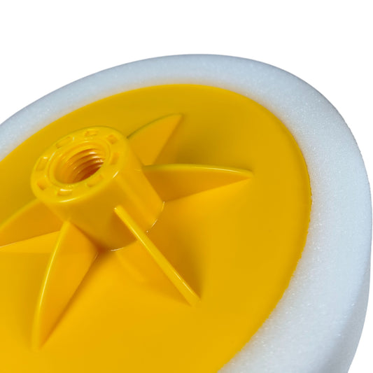 White Hard Mop Sponge Pad 150mm x 50mm (M14) – Heavy Duty Polishing & Rubbing Foam Pad