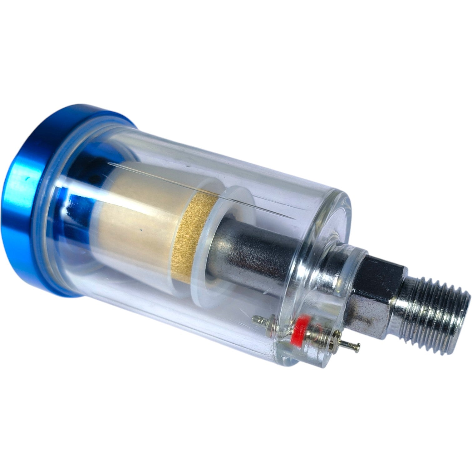 ICR MF-45 Mini Air Filter for Spray Guns & Compressors – Blue Aluminum Body, 1/4” Male Thread  Description