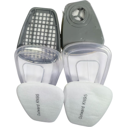 ICR 7502 Industrial Respirator Mask Set with Dual Cartridge & KN95 Filters – Reusable Silicone, For Paint, Dust & Chemical Protection