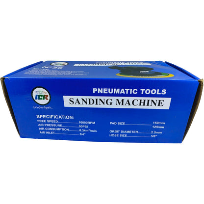 N36 Blue Air Sander – 5-Inch Pneumatic Random Orbital Sander, 12000 RPM Dual Action for Auto & Wood Finishing