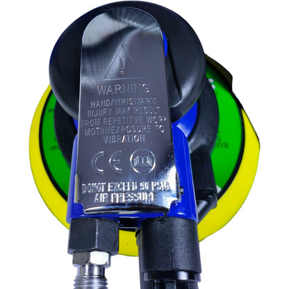 N36 Blue Air Sander – 5-Inch Pneumatic Random Orbital Sander, 12000 RPM Dual Action for Auto & Wood Finishing