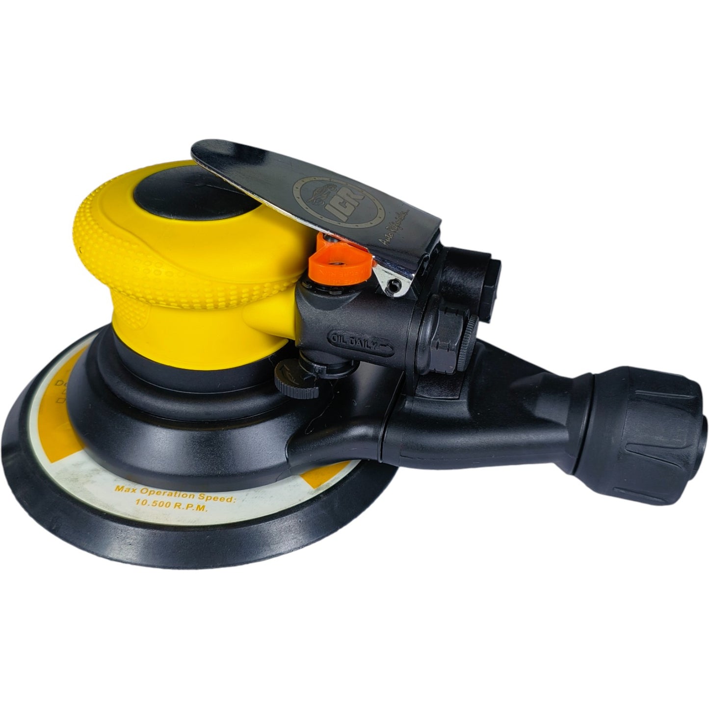 ICR W-27 6" Dual Action Pneumatic Sander with Vacuum System – 3/16" Stroke, 10,500 RPM, Lightweight, 90 PSI