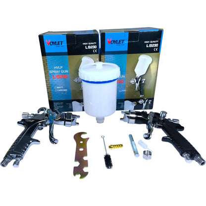 Voylet LS230 HVLP Spray Gun – Professional Automotive Gravity Feed Paint Sprayer (1.3/1.4  mm Nozzle, 600ml Cup)