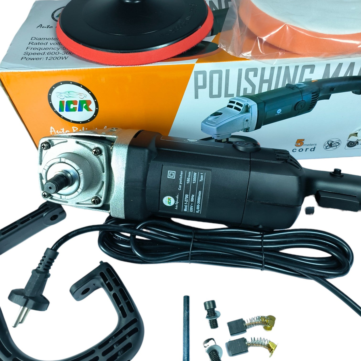 ICR Rotary Polishing Machine Kit –model no.  2700. 1200W, Variable Speed + Accessories