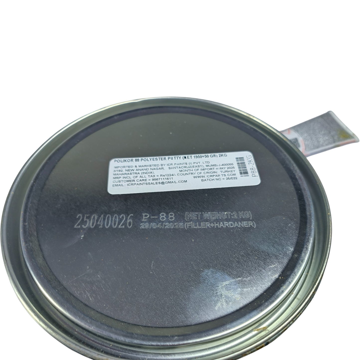 Polikor 88 Polyester Putty – Universal Auto Body Filler with Hardener for Metal, Galvanized & Aluminum Panel Repair