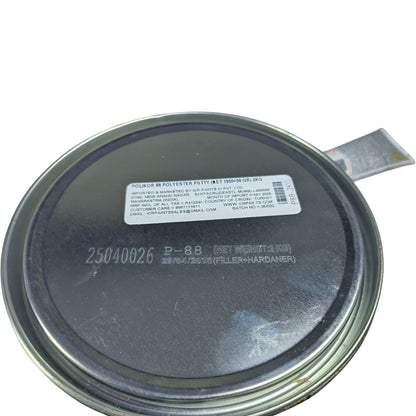 Polikor 88 Polyester Putty – Universal Auto Body Filler with Hardener for Metal, Galvanized & Aluminum Panel Repair