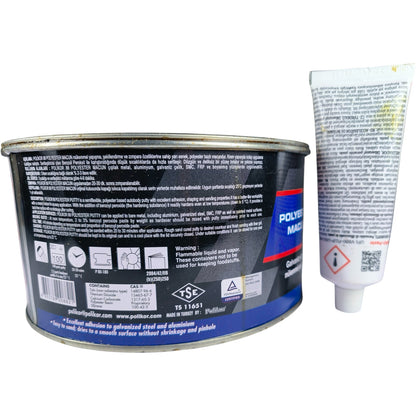 Polikor 88 Polyester Putty – Universal Auto Body Filler with Hardener for Metal, Galvanized & Aluminum Panel Repair