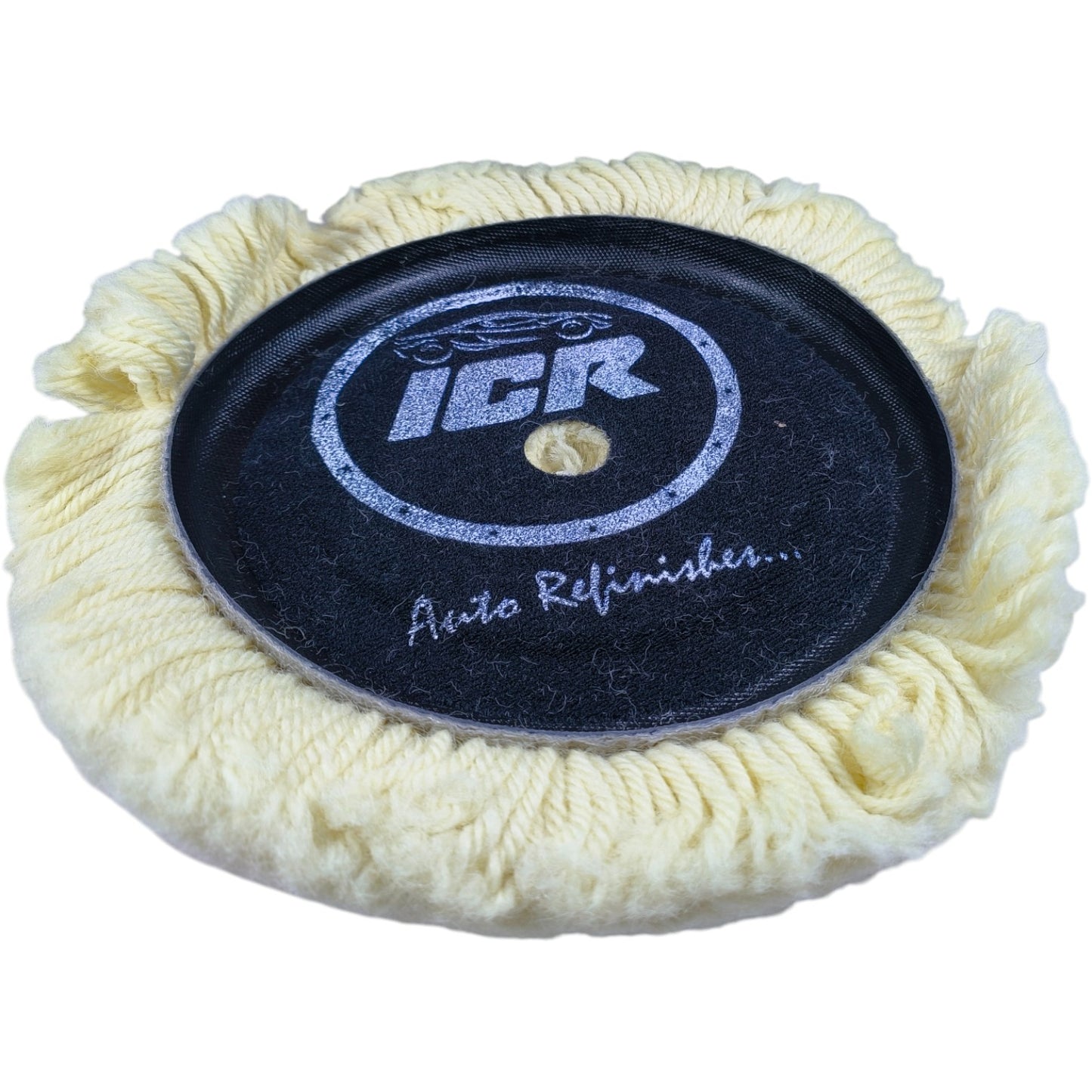 ICR Wool Buffing Pad for Rotary & Dual Action Polishers – Heavy Cut, 100% Wool, Auto Refinisher (7.5 INCH)