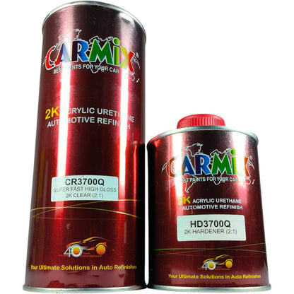 Carmix CR 3700Q 2K Acrylic Urethane Clear Coat Kit (Super Fast High Gloss Clear + HD 3700Q Hardener, 2:1 Mix)